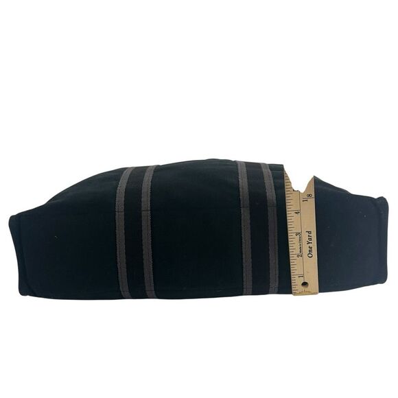 Hermes Authentic Black w Gray Detail Fourre Tout MM Canvas Tote Bag - Picture 7 of 9